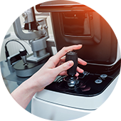 Advanced diagnostic equipment used for comprehensive eye examination at Naas Optical