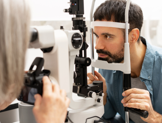Professional eye examination and vision care at Naas Optical UAE
